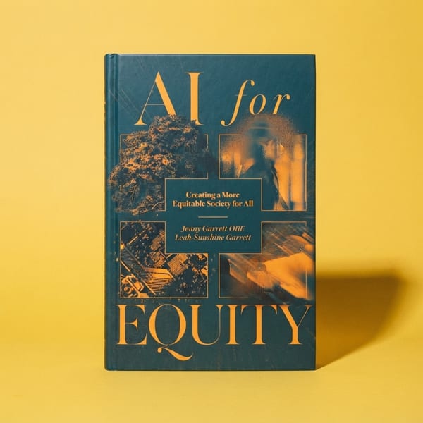 The hardback of AI for Equity, dark green with gold lettering.